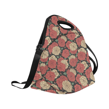 Camellia Pattern Print Design CM01 Neoprene Lunch Bag-JorJune