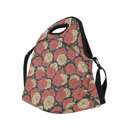 Camellia Pattern Print Design CM01 Neoprene Lunch Bag-JorJune
