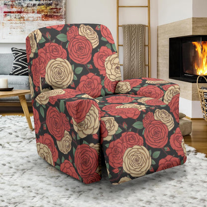 Camellia Pattern Print Design CM01 Recliner Slipcover-JORJUNE.COM