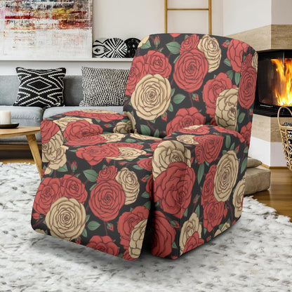 Camellia Pattern Print Design CM01 Recliner Slipcover-JORJUNE.COM