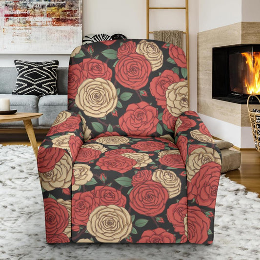 Camellia Pattern Print Design CM01 Recliner Slipcover-JORJUNE.COM
