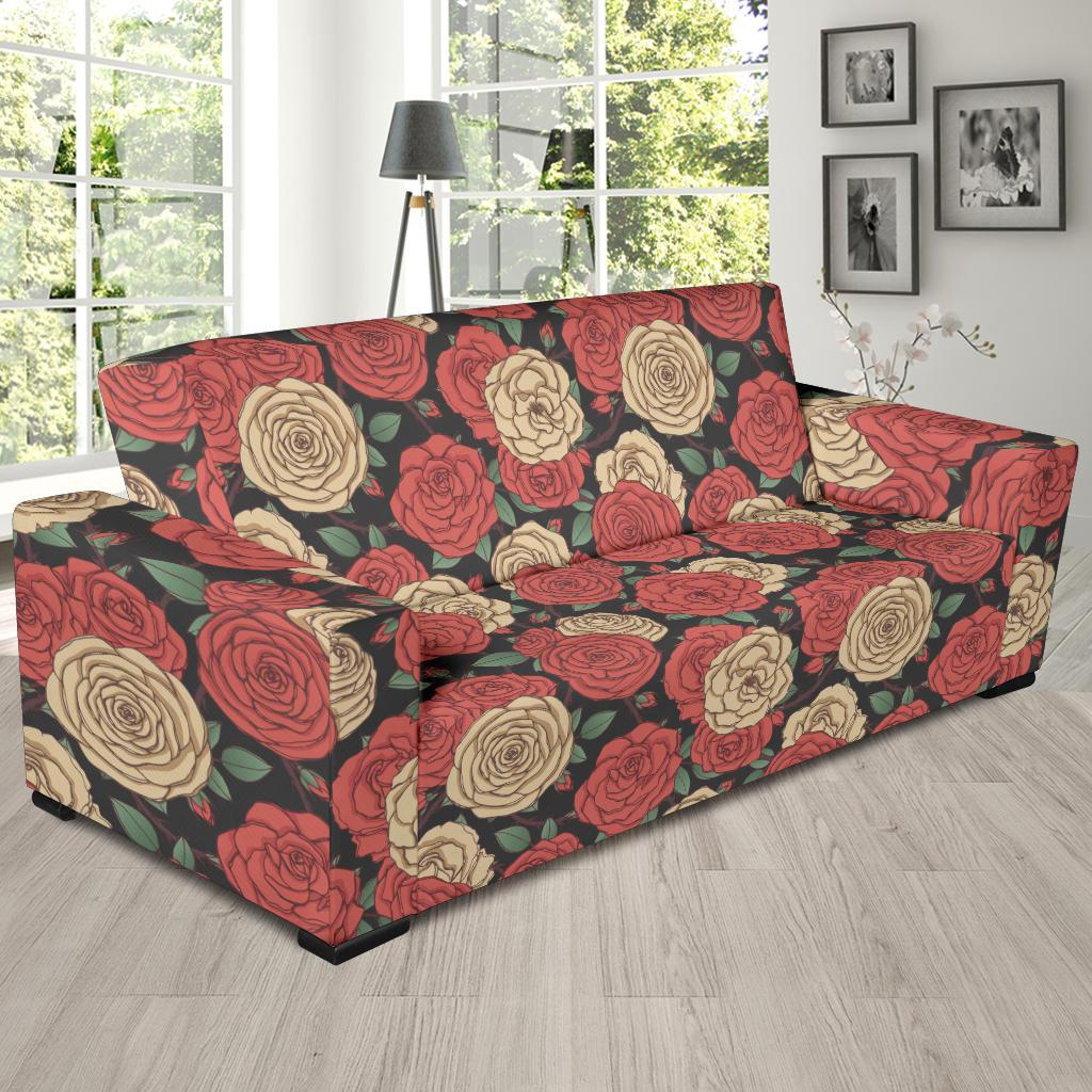 Camellia Pattern Print Design CM01 Sofa Slipcover-JORJUNE.COM