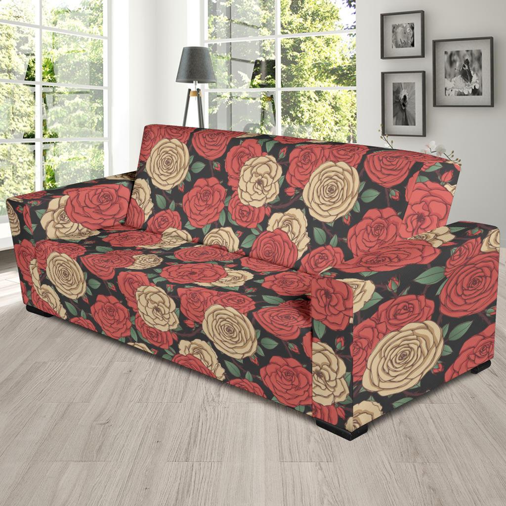 Camellia Pattern Print Design CM01 Sofa Slipcover-JORJUNE.COM