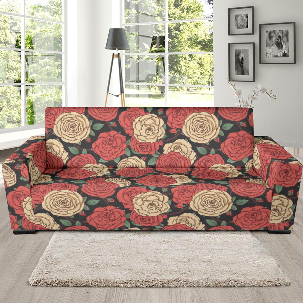 Camellia Pattern Print Design CM01 Sofa Slipcover-JORJUNE.COM