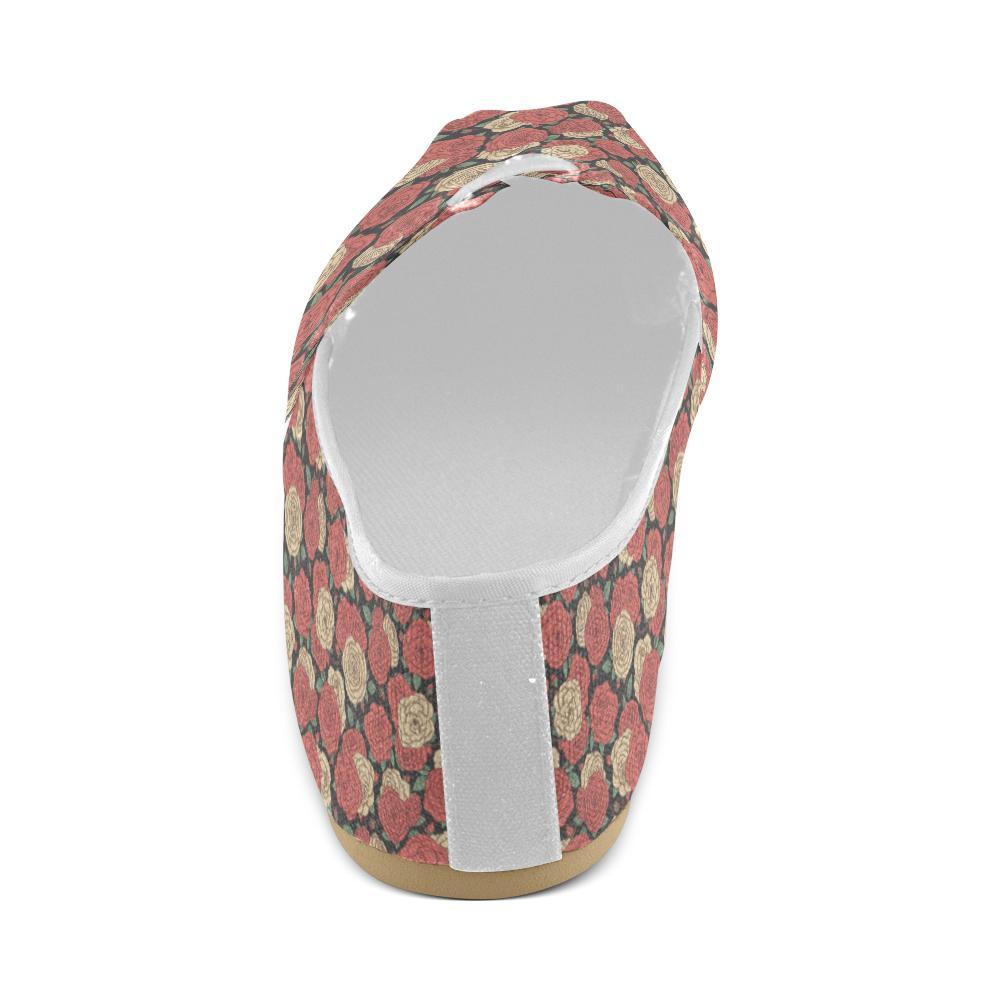 Camellia Pattern Print Design CM01 Women Casual Shoes-JorJune.com