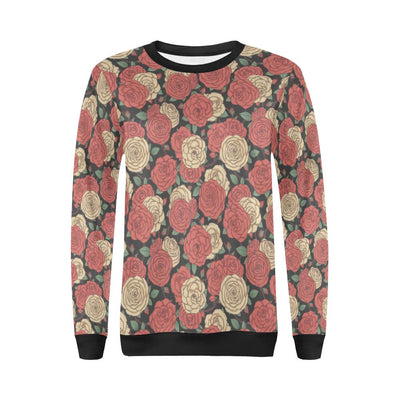 Camellia Pattern Print Design CM01 Women Long Sleeve Sweatshirt-JorJune