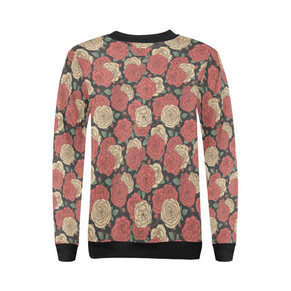 Camellia Pattern Print Design CM01 Women Long Sleeve Sweatshirt-JorJune