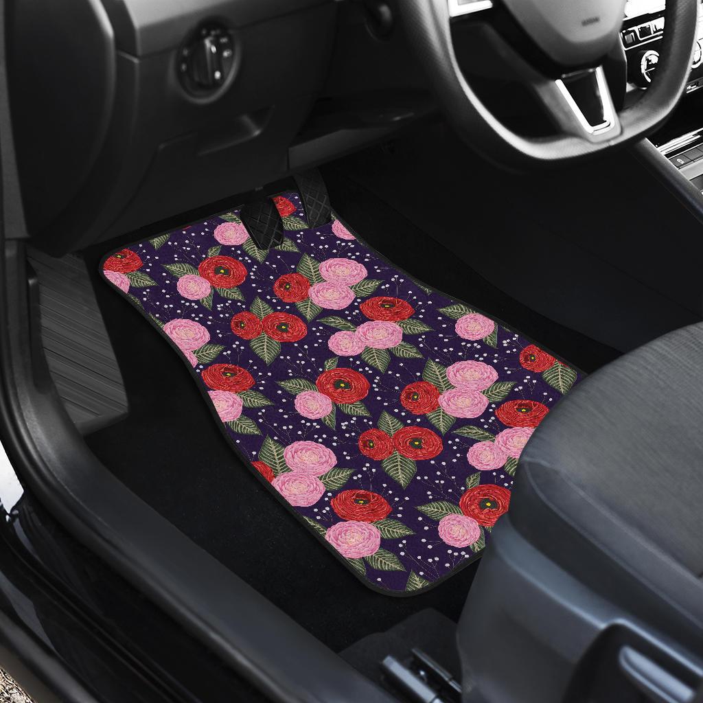 Camellia Pattern Print Design CM02 Car Floor Mats-JorJune