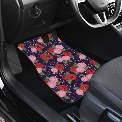 Camellia Pattern Print Design CM02 Car Floor Mats-JorJune