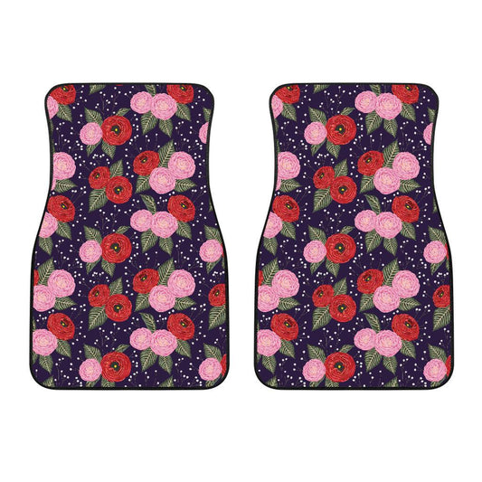 Camellia Pattern Print Design CM02 Car Floor Mats-JorJune