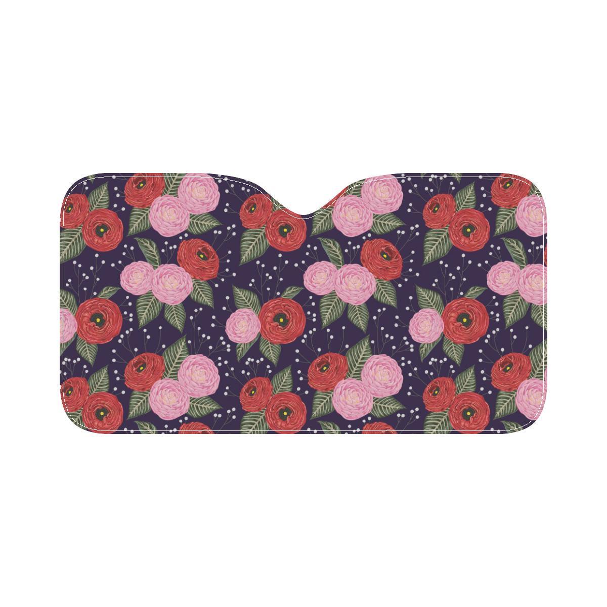 Camellia Pattern Print Design CM02 Car Sun Shade-JorJune