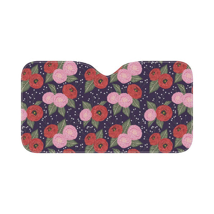Camellia Pattern Print Design CM02 Car Sun Shade-JorJune