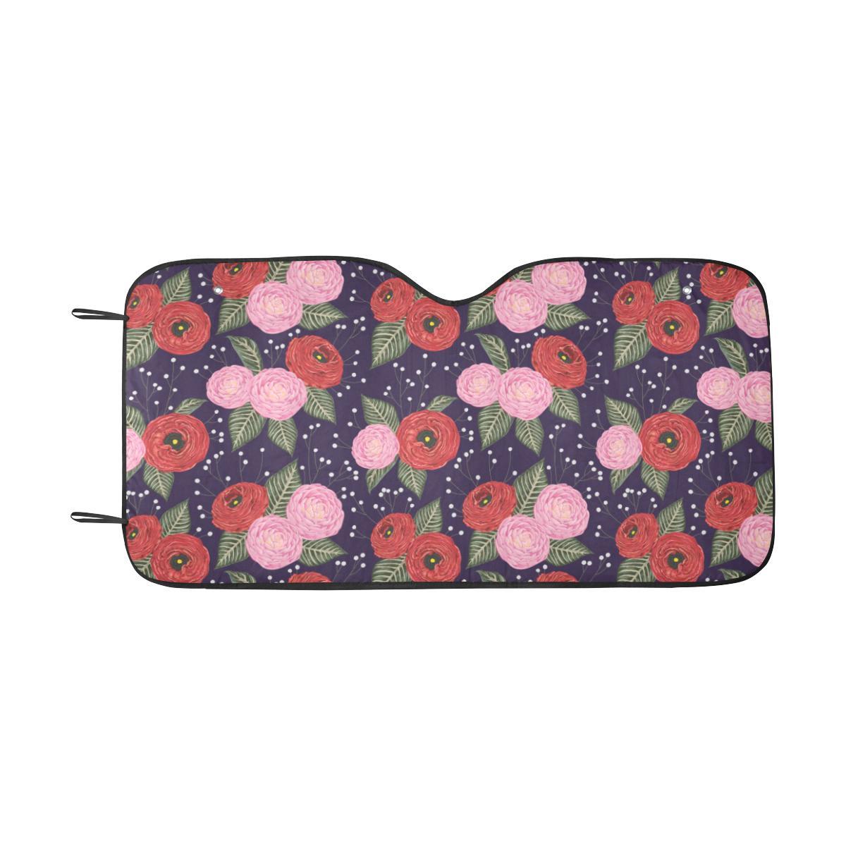 Camellia Pattern Print Design CM02 Car Sun Shade-JorJune