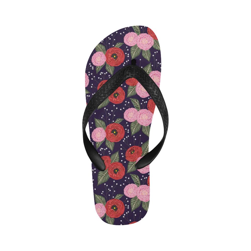 Camellia Pattern Print Design CM02 Flip Flops-JorJune