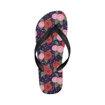 Camellia Pattern Print Design CM02 Flip Flops-JorJune