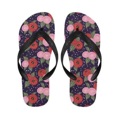 Camellia Pattern Print Design CM02 Flip Flops-JorJune