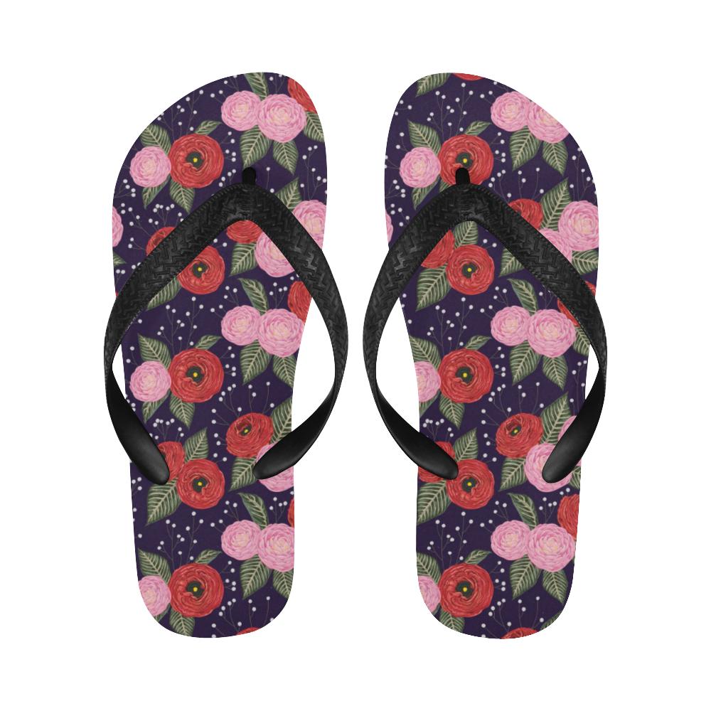 Camellia Pattern Print Design CM02 Flip Flops-JorJune