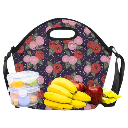 Camellia Pattern Print Design CM02 Neoprene Lunch Bag-JorJune