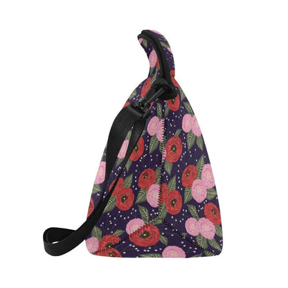 Camellia Pattern Print Design CM02 Neoprene Lunch Bag-JorJune