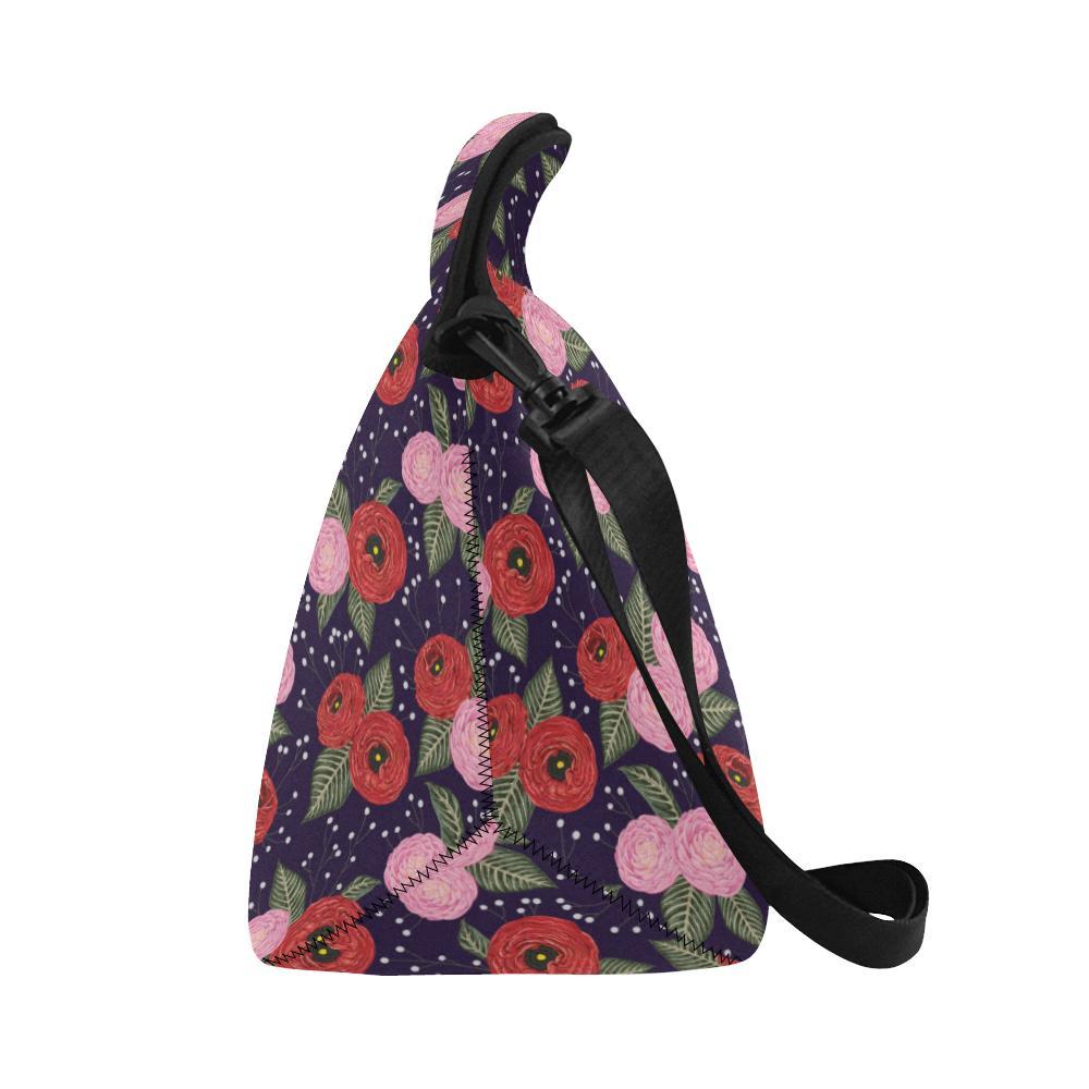 Camellia Pattern Print Design CM02 Neoprene Lunch Bag-JorJune