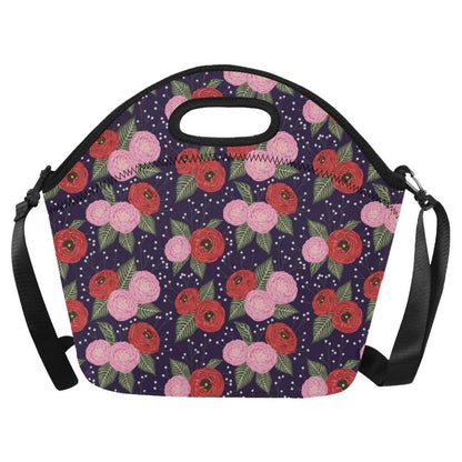 Camellia Pattern Print Design CM02 Neoprene Lunch Bag-JorJune