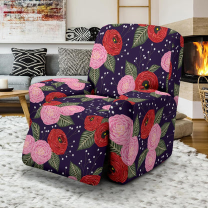 Camellia Pattern Print Design CM02 Recliner Slipcover-JORJUNE.COM