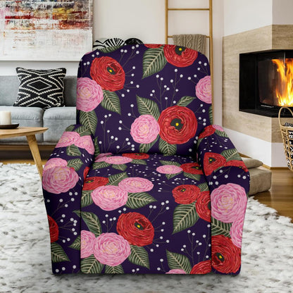 Camellia Pattern Print Design CM02 Recliner Slipcover-JORJUNE.COM