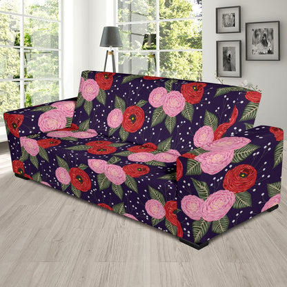 Camellia Pattern Print Design CM02 Sofa Slipcover-JORJUNE.COM