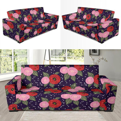 Camellia Pattern Print Design CM02 Sofa Slipcover-JORJUNE.COM