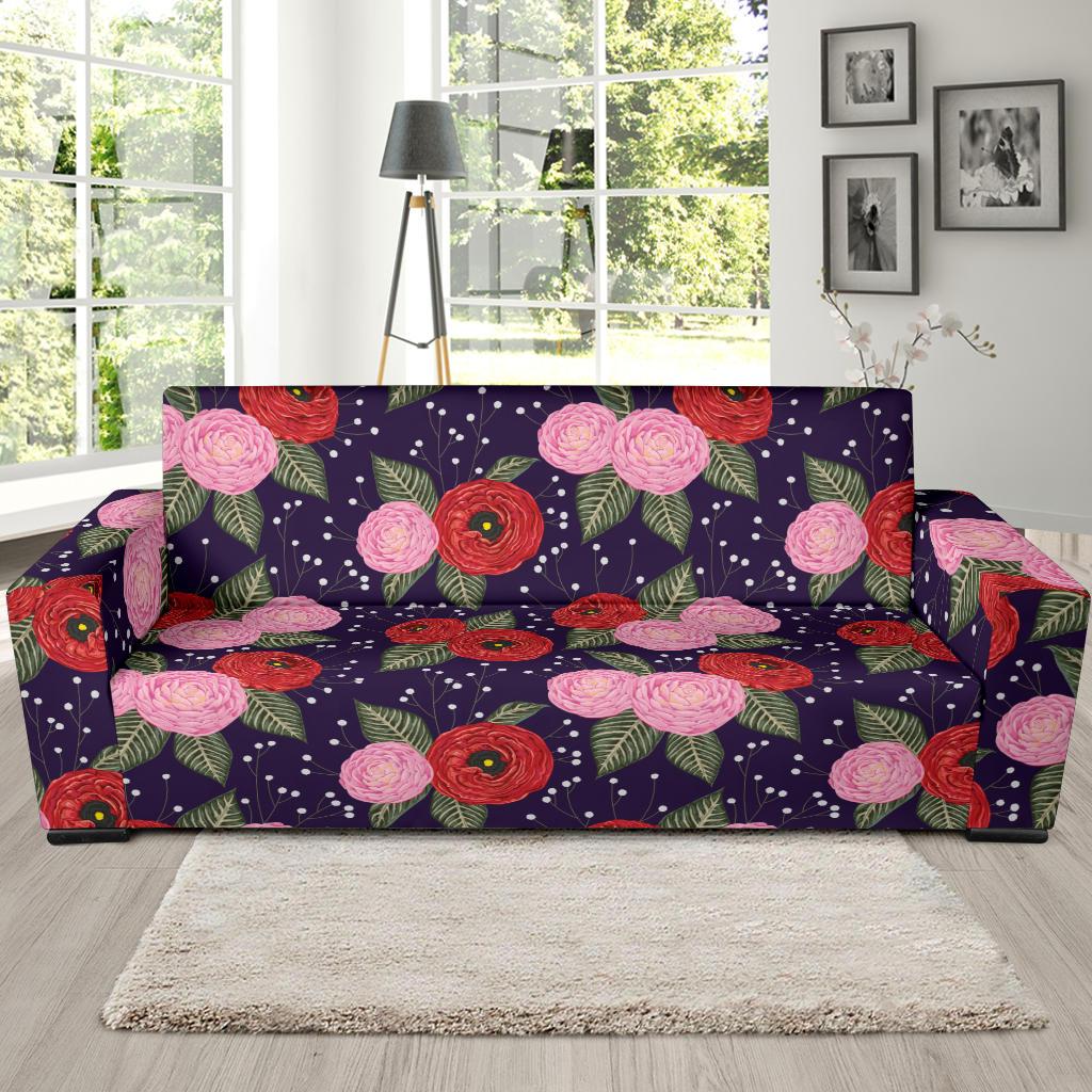 Camellia Pattern Print Design CM02 Sofa Slipcover-JORJUNE.COM