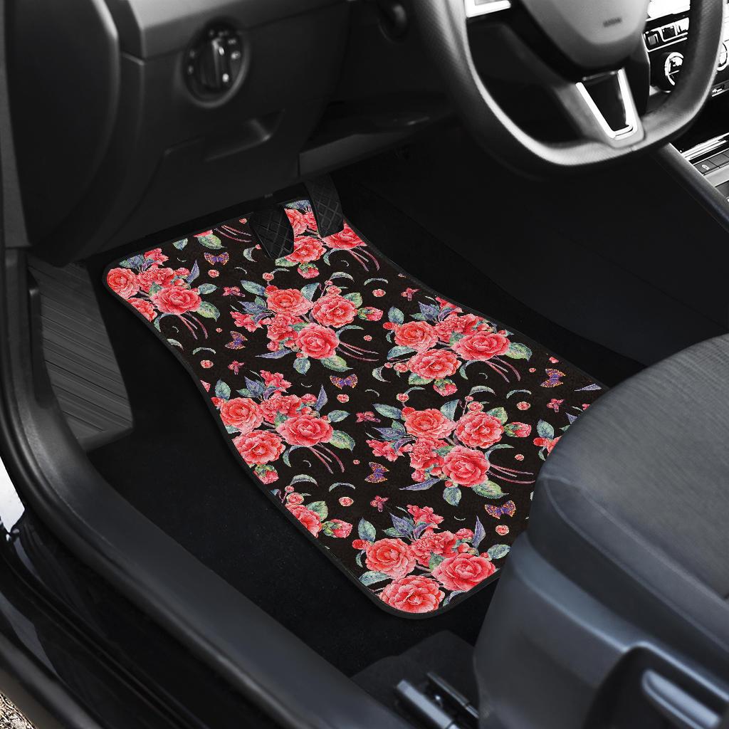 Camellia Pattern Print Design CM03 Car Floor Mats-JorJune
