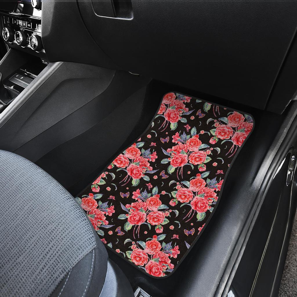 Camellia Pattern Print Design CM03 Car Floor Mats-JorJune