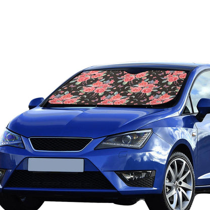 Camellia Pattern Print Design CM03 Car Sun Shade-JorJune
