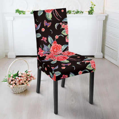 Camellia Pattern Print Design CM03 Dining Chair Slipcover-JORJUNE.COM