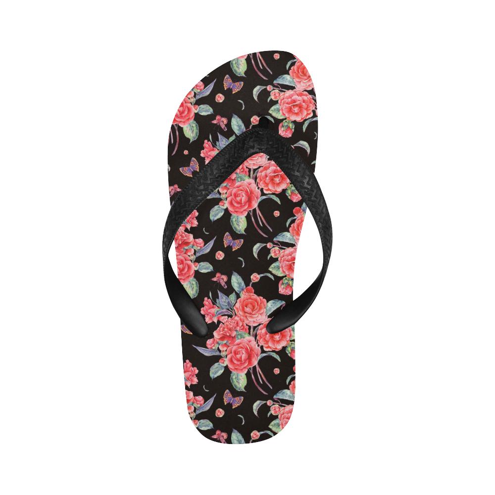 Camellia Pattern Print Design CM03 Flip Flops-JorJune