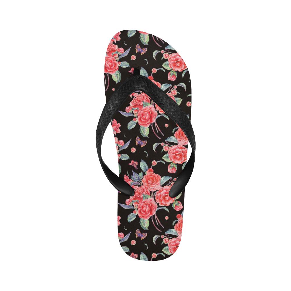 Camellia Pattern Print Design CM03 Flip Flops-JorJune