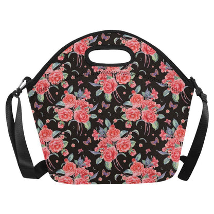 Camellia Pattern Print Design CM03 Neoprene Lunch Bag-JorJune