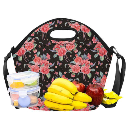 Camellia Pattern Print Design CM03 Neoprene Lunch Bag-JorJune