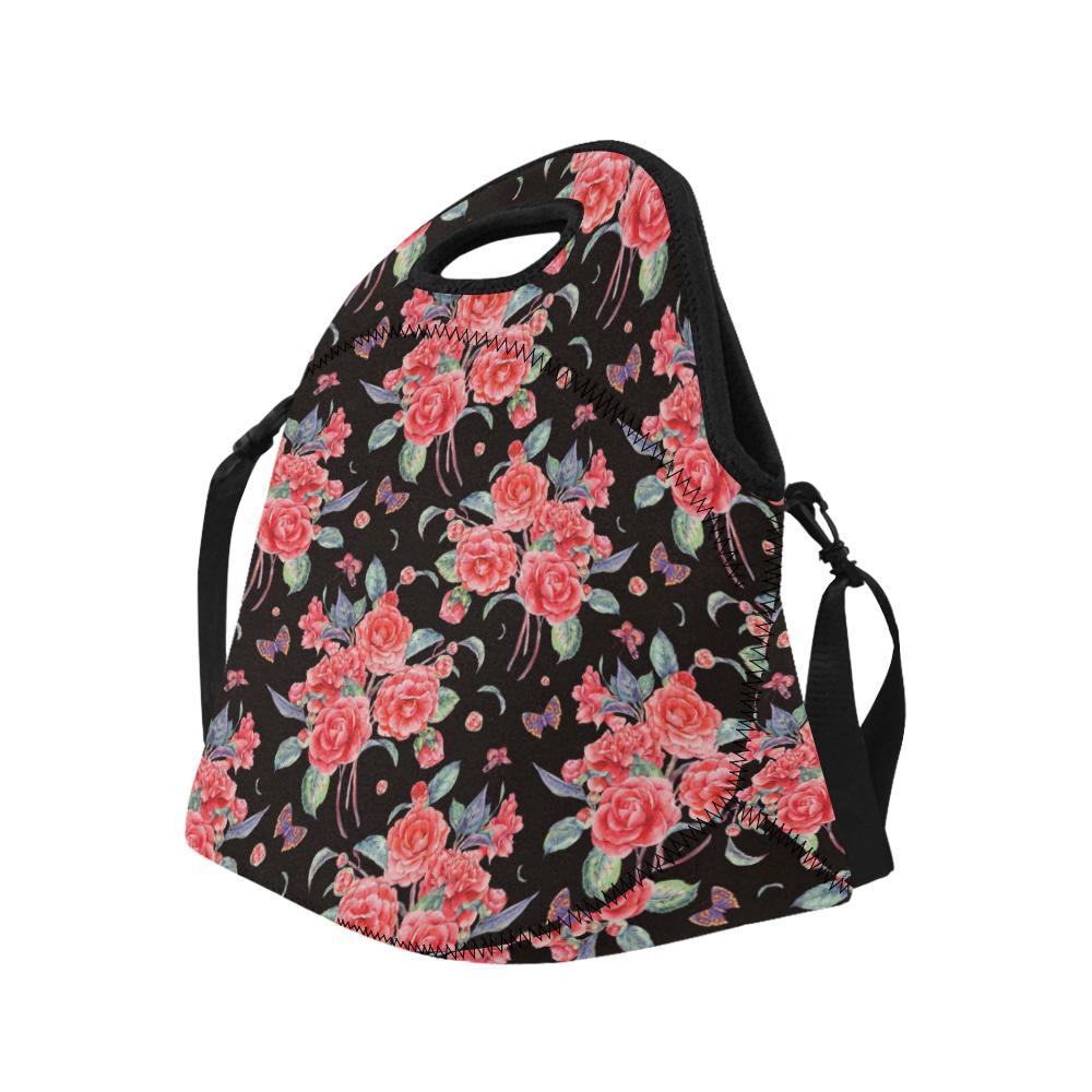 Camellia Pattern Print Design CM03 Neoprene Lunch Bag-JorJune