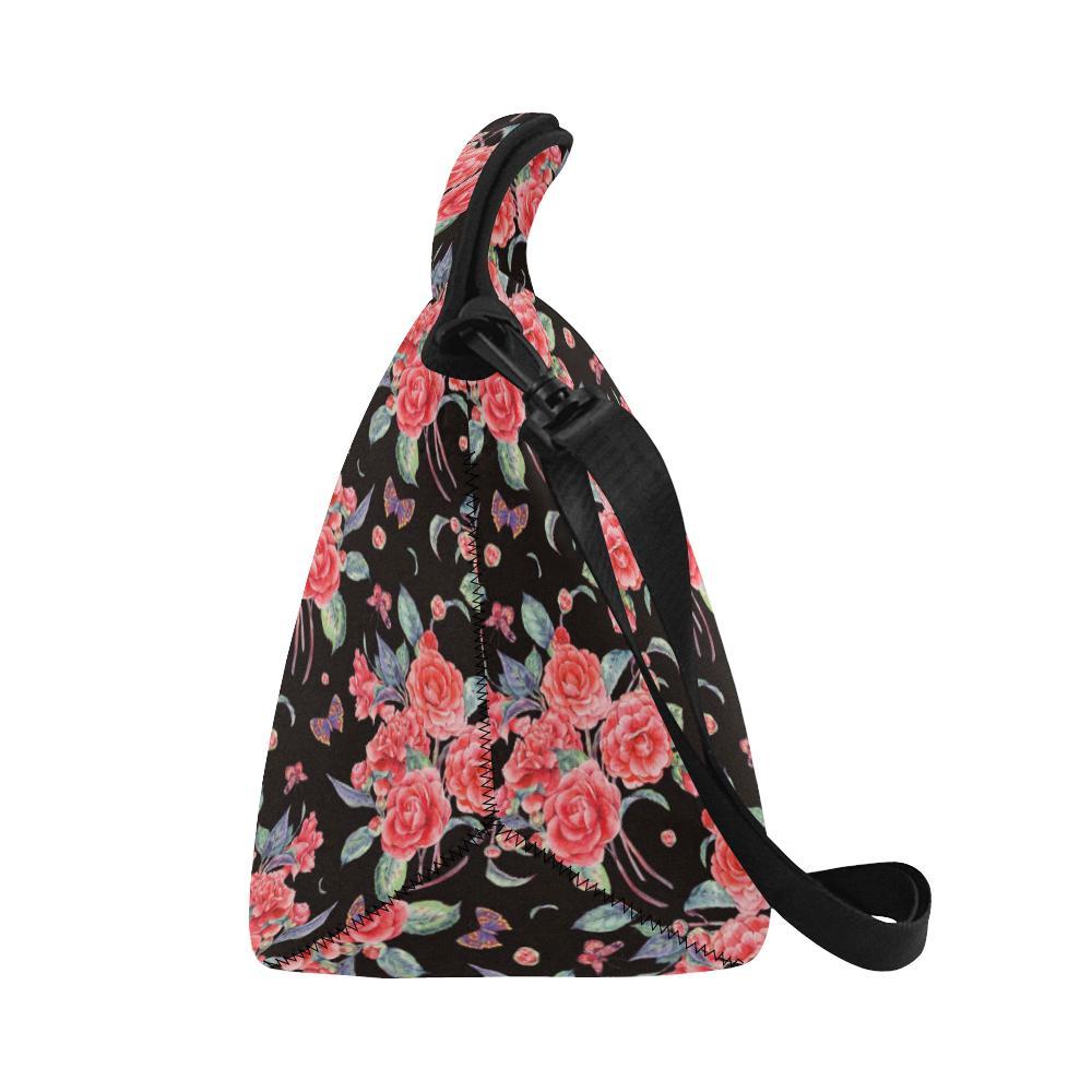 Camellia Pattern Print Design CM03 Neoprene Lunch Bag-JorJune