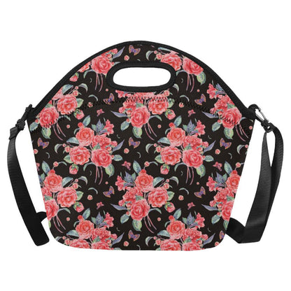Camellia Pattern Print Design CM03 Neoprene Lunch Bag-JorJune
