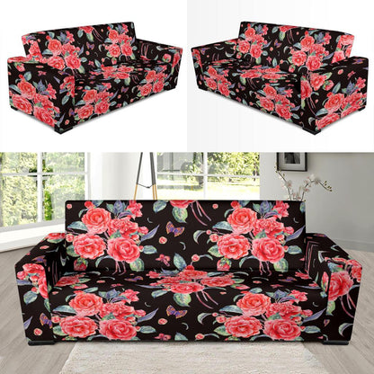 Camellia Pattern Print Design CM03 Sofa Slipcover-JORJUNE.COM