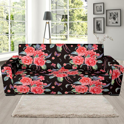 Camellia Pattern Print Design CM03 Sofa Slipcover-JORJUNE.COM