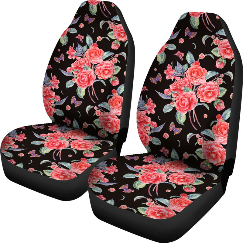 Camellia Pattern Print Design CM03 Universal Fit Car Seat Covers