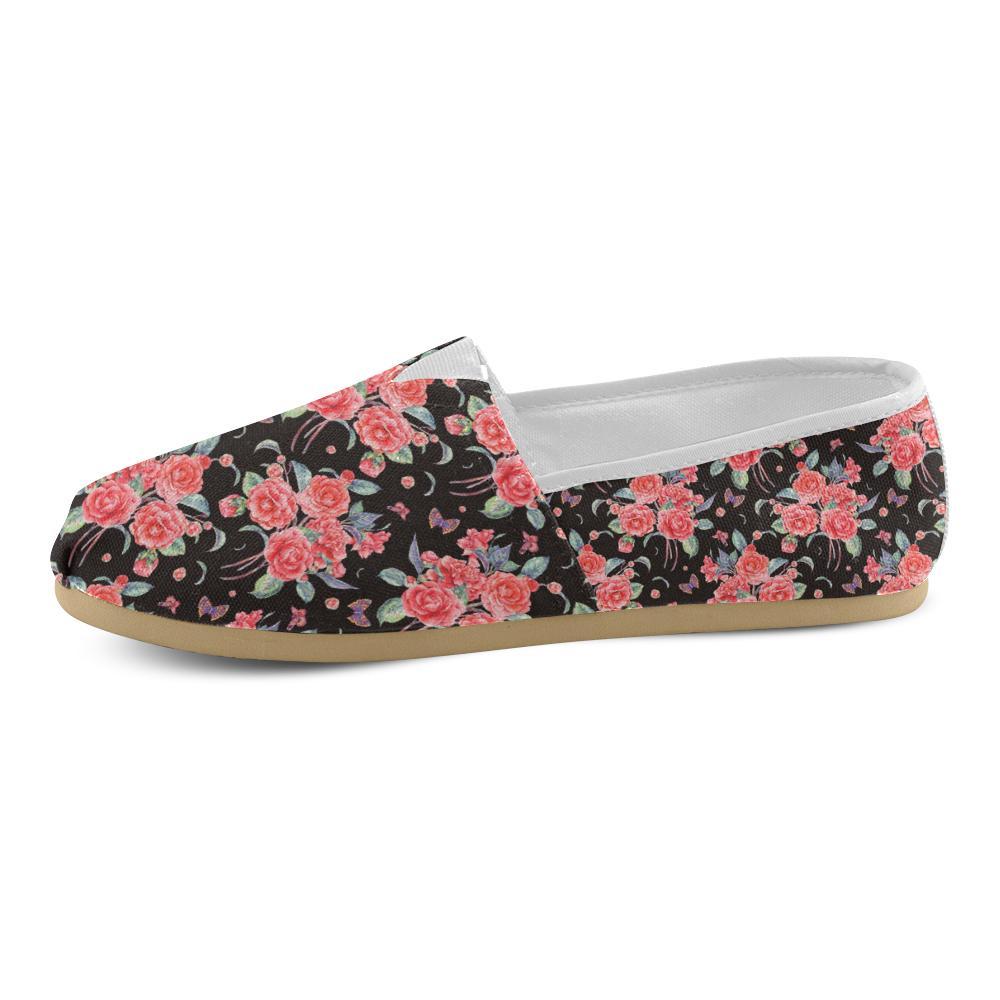 Camellia Pattern Print Design CM03 Women Casual Shoes-JorJune.com
