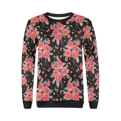 Camellia Pattern Print Design CM03 Women Long Sleeve Sweatshirt-JorJune
