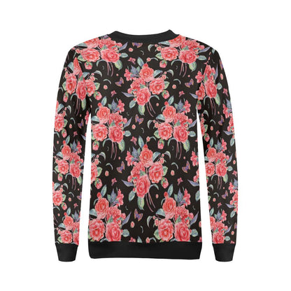 Camellia Pattern Print Design CM03 Women Long Sleeve Sweatshirt-JorJune