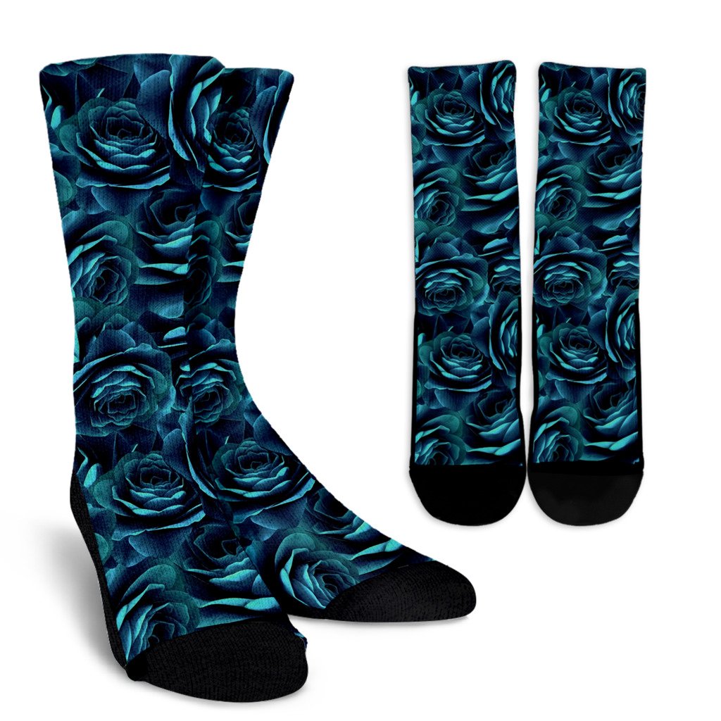 Camellia Pattern Print Design CM04 Crew Socks-JORJUNE.COM