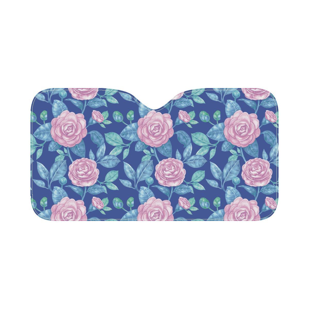 Camellia Pattern Print Design CM05 Car Sun Shade-JorJune