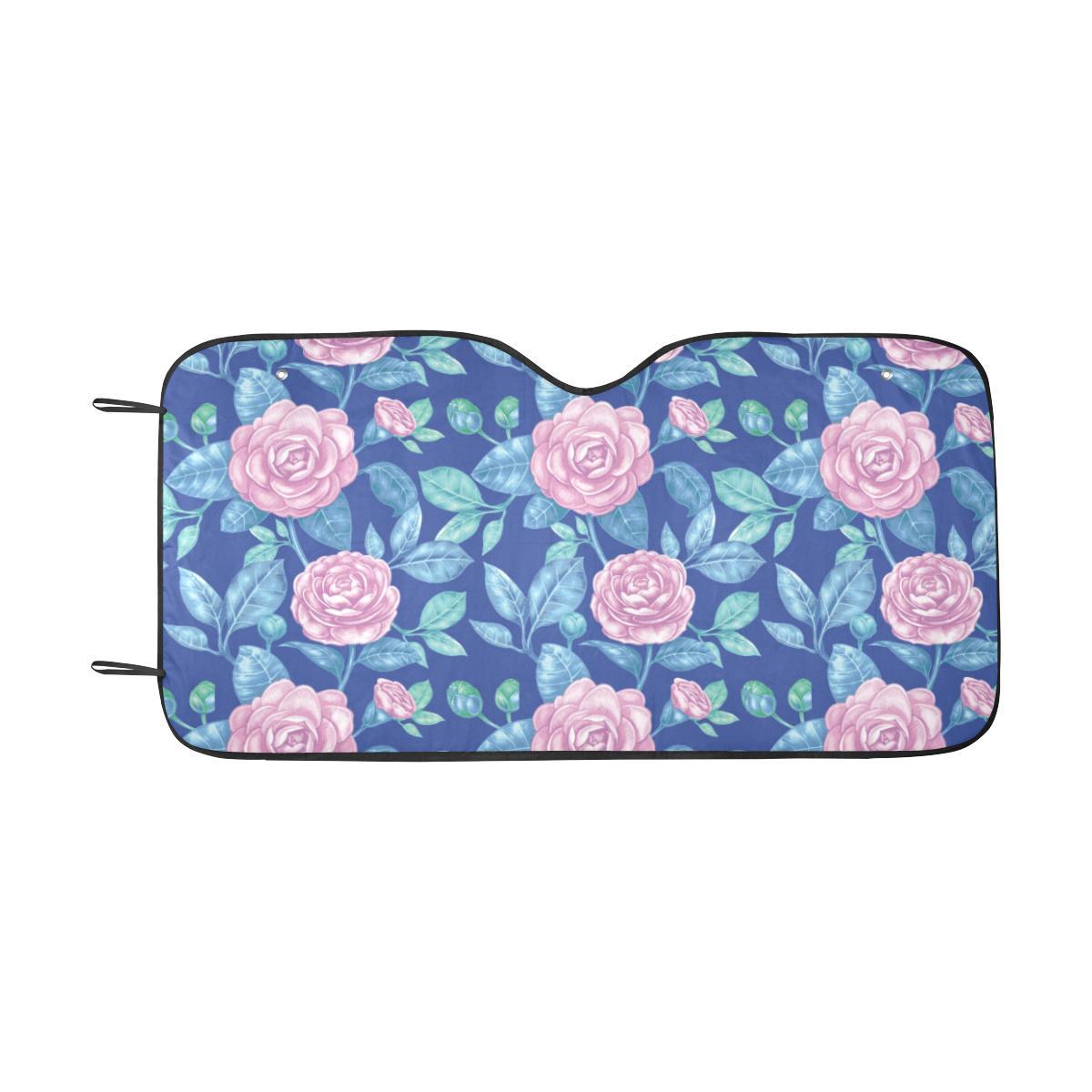 Camellia Pattern Print Design CM05 Car Sun Shade-JorJune